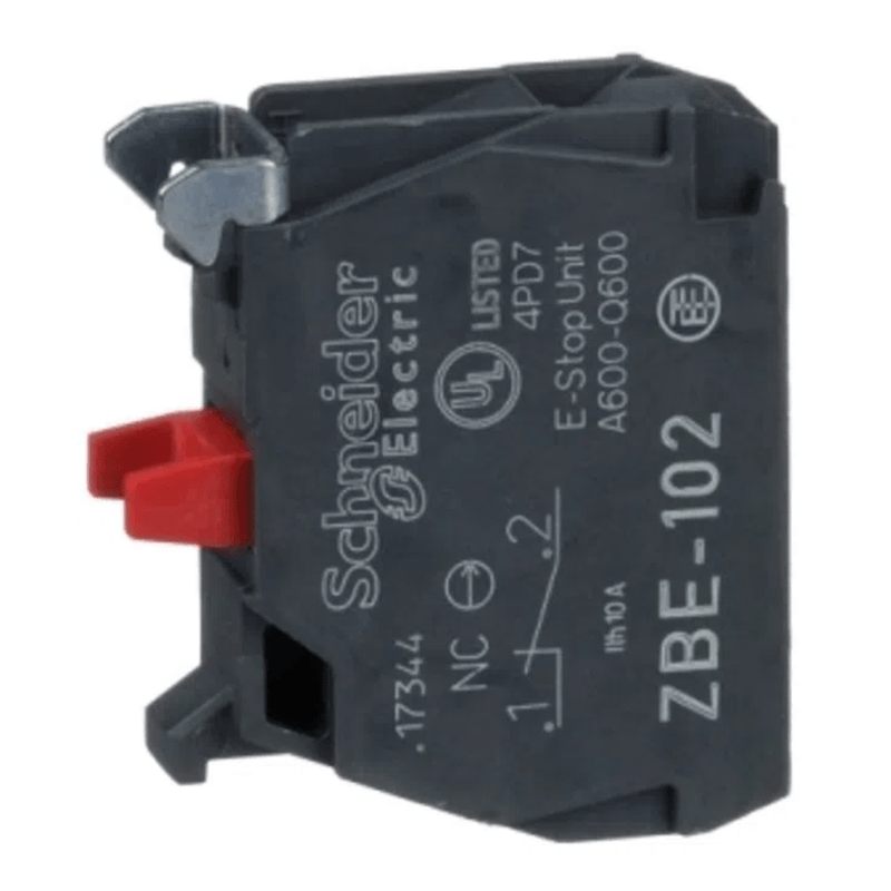 Bloco Contato 600V 1Nf Terminal De Fixação De Parafuso ZBE102 Schneider