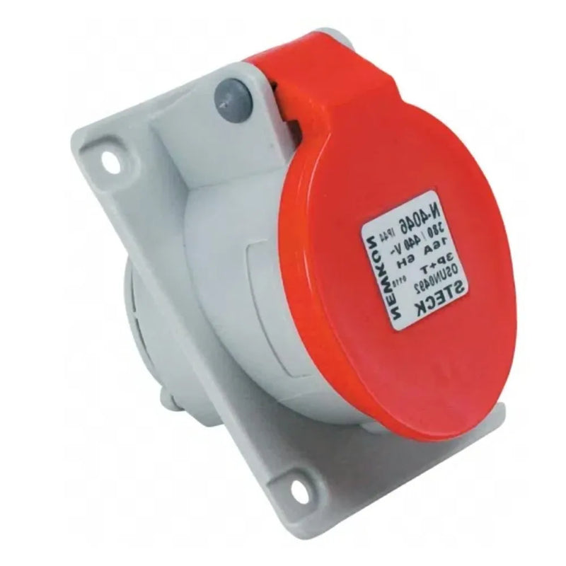 Tomada Embutir Fêmea 3 Polos + Terra 32A 440V Vermelho IP44 N4246 Steck