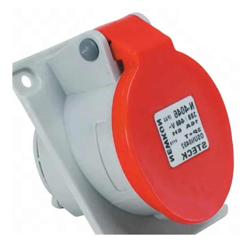 Tomada Embutir Fêmea 3 Polos + Terra 32A 440V Vermelho IP44 N4246 Steck